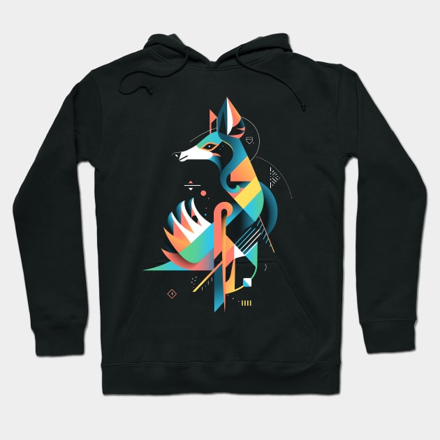 Pattern Wolf Color Hoodie by Origami Fashion